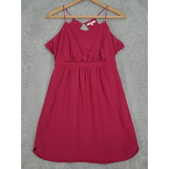 Madewell Dresses & Skirts - Madewell 100% SILK Lining Daylight Magenta Sweet Heart Neck Dress Size 6